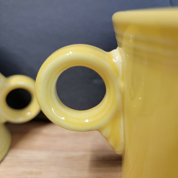 Lot Of 4 Fiestaware Red Blue Yellow Ceramic Solid 3.5 In Modern Coffee Mugs Bra - Picture 7 of 9